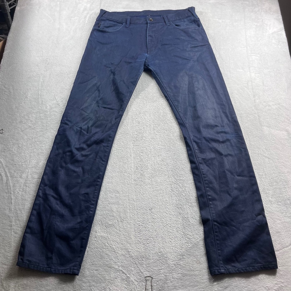 Armani Jeans J45 Slim Fit Indigo Blue Pants Mens Size 34 Designer Trousers